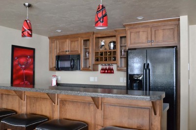 Wet Bar with Raised Snack Bar